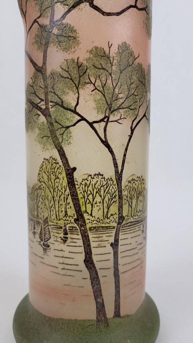 Legras Enameled Glass Vase, 1900s