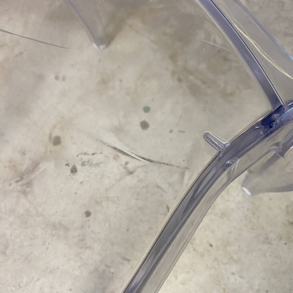Pair of transparent polycarbonate chairs