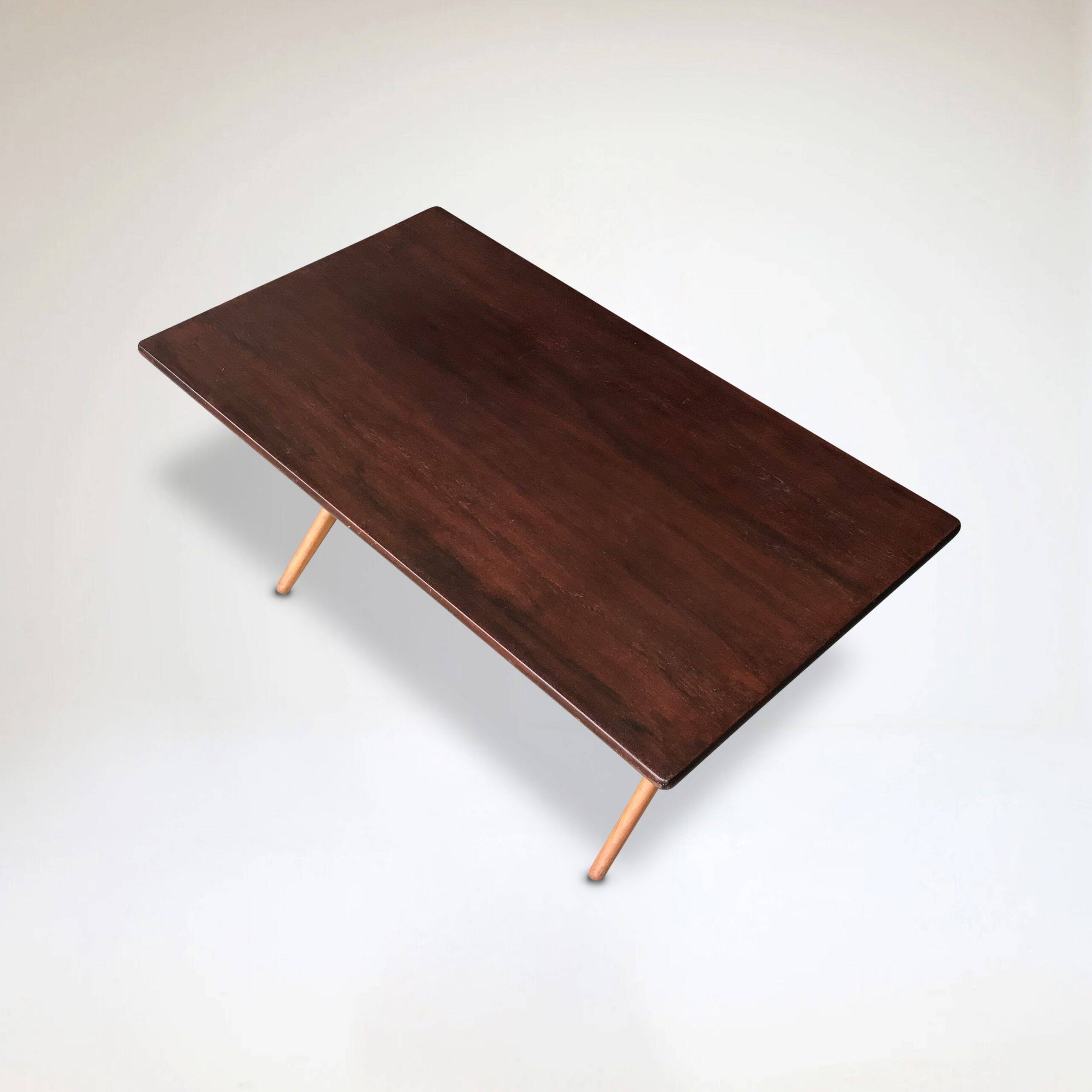 AT-303 Sawbuck oak dining table by Hans Wegner for Andreas Tuck 1950s