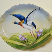 Antique decorative plate in porcelain – flying duck design