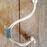 Old chrome metal school patère