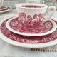 Coffee service 12 rooms 4 people Villeroy & Boch model Rusticana red English décor