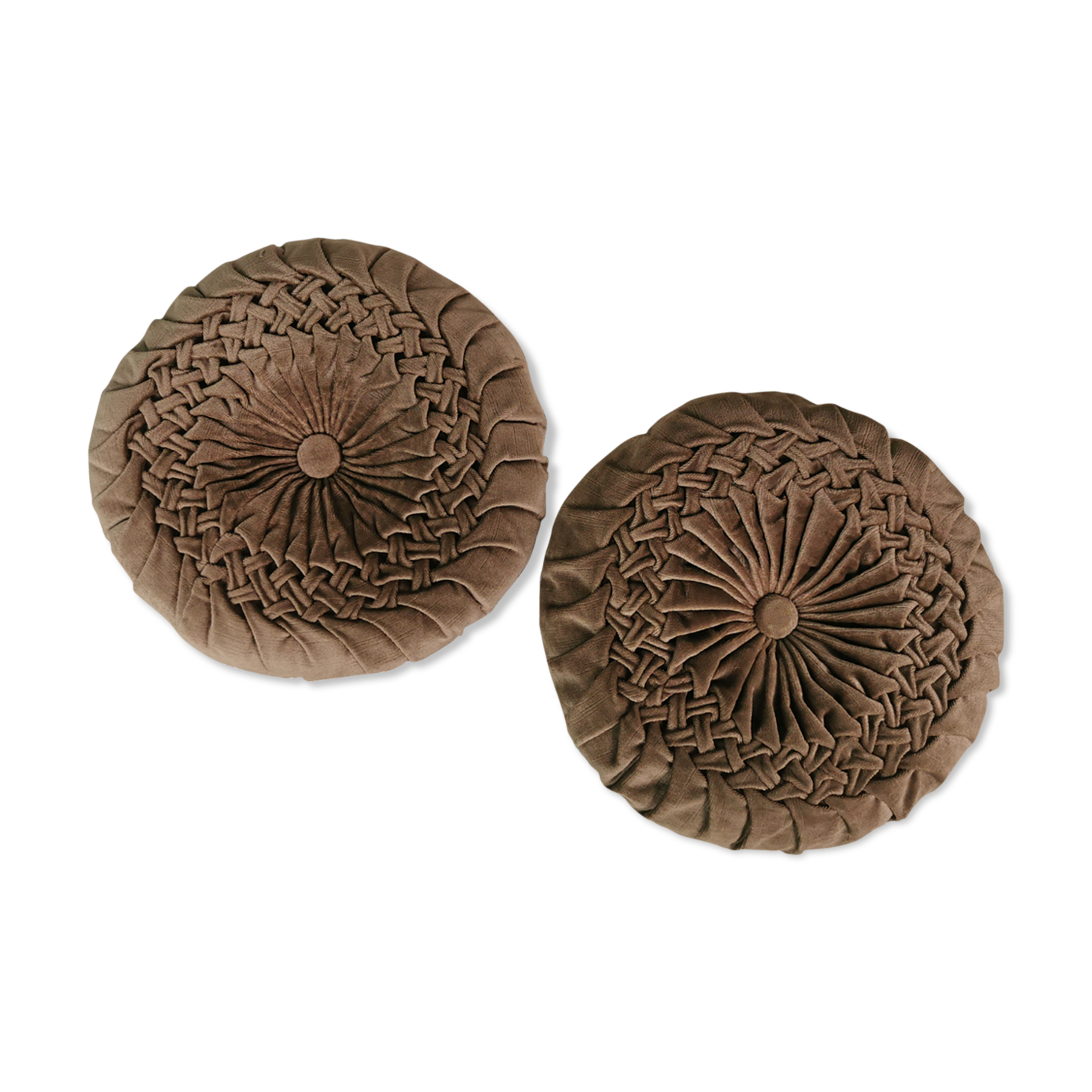 Pleated velvet cushions