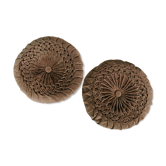 Pleated velvet cushions