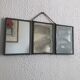Miroir vintage 1940 triptyque barbier coiffeur bateau mer - 16 x 37 cm