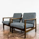 Pair of Restored Black B-7522 armchairs by Zenon Bączyk, 1960’s