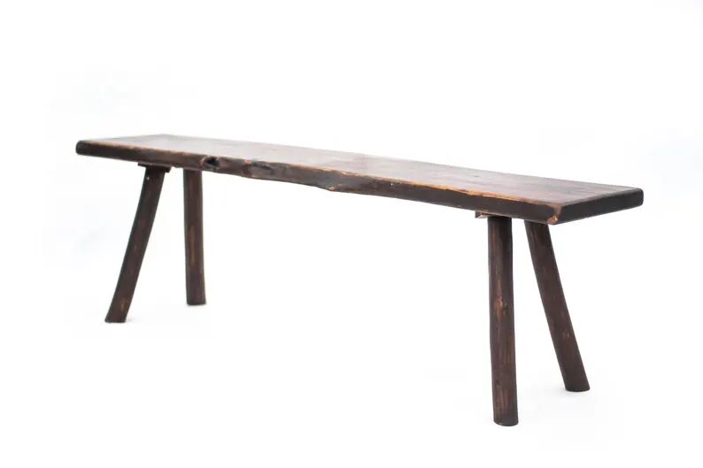 Banc bois brutaliste vintage, banc de ferme, hall d'entrée, décoration intérieur