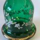 Unusual Large Vase/Candle Holder, Thick Glass, Fir Green, Decorative Carafe/Pitcher