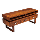 Console multimédia flottante moderne du milieu du siècle en palissandre, Danemark, 1960