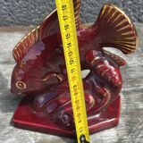 Art Deco sculpture 1930-1940 - Signed ceramic fish