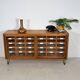Vintage German Pine Sideboard / Sorting Cabinet with 24 Drawers & Glass Sli