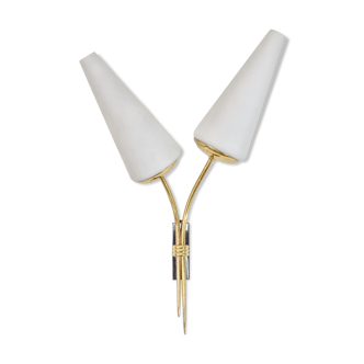 Organic brass wall lamp from the 1950s