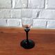 6 vintage black opaline footed flutes