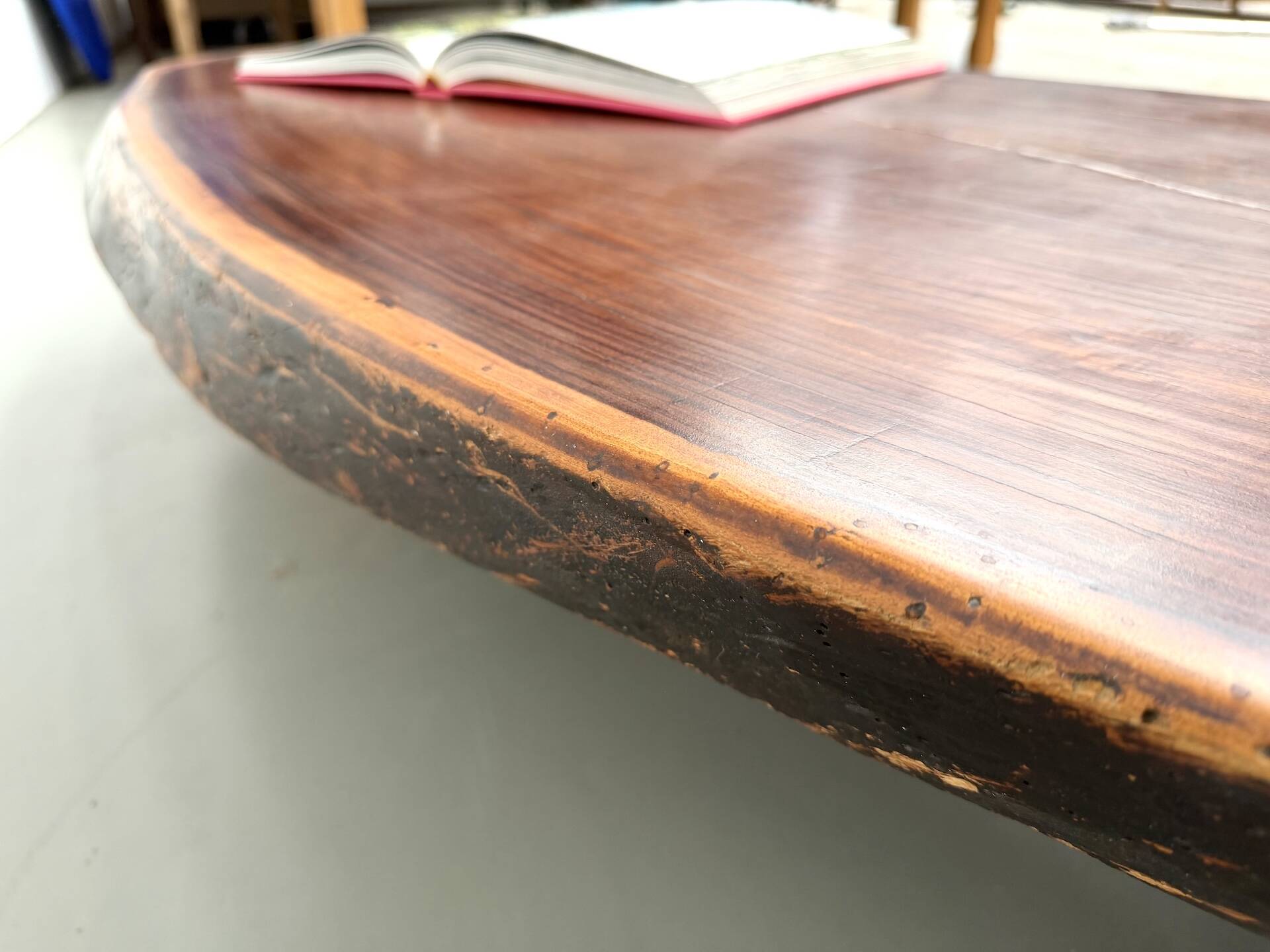 Organic Coffee Table "Slab" in Solid Exotic Wood