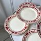 Lot de 7 assiettes plates Badonviller modèle "Barbizon" années 30