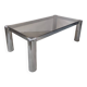 Table basse vintage en chrome et verre fumé