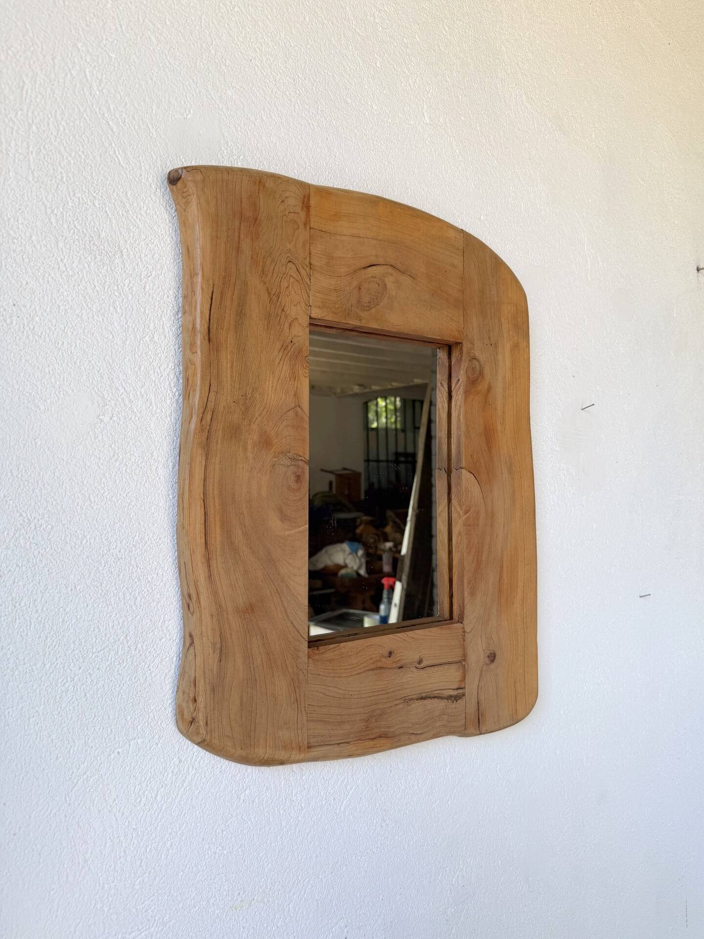 Brutalist organic mirror wood 1960s
