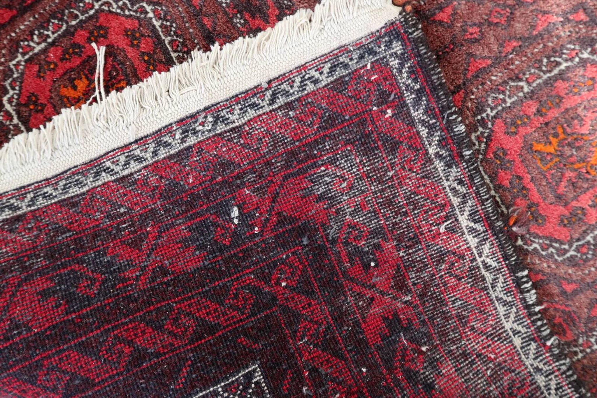 Vintage Afghan Baluch runner rug 107 x 211 cm - repetitive tribal (1C1196)