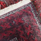 Tapis couloir baloutche afghan vintage 107 x 211 cm - tribal répétitif (1C1196)