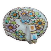 V.Pinto ceramic candle holder, Vietri. floral decor