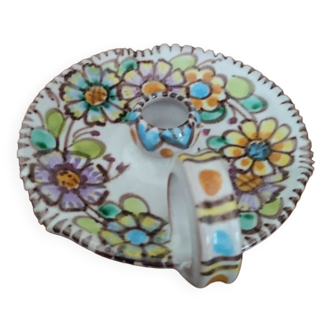 V.Pinto ceramic candle holder, Vietri. floral decor