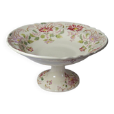 Antique compote dish Longchamp Terre de Fer model Daisies polychrome