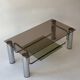 Chrome-plated metal and smoked glass coffee table, 1970