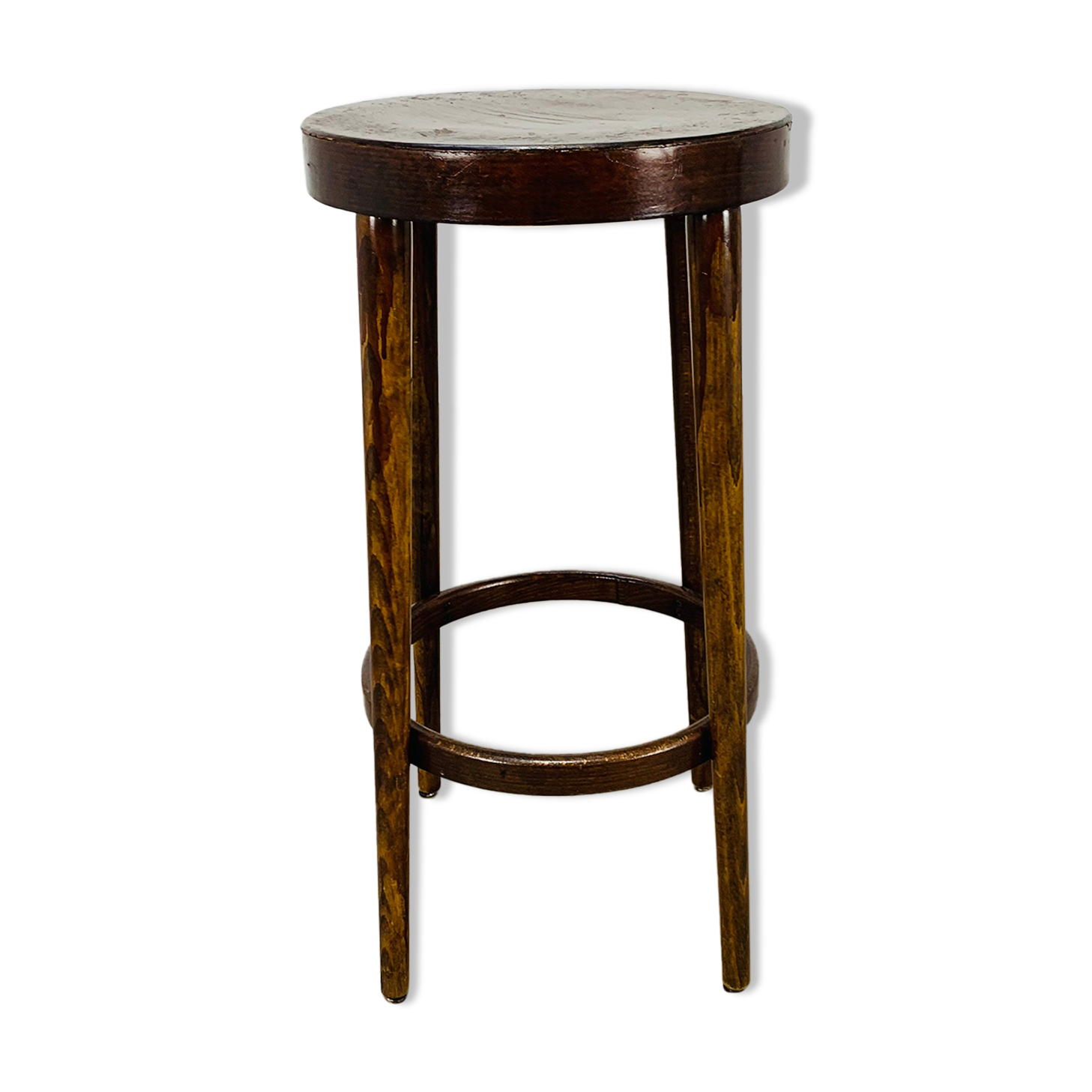 Tabouret de bar Baumann années 60 bois