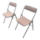 Paire de chaises pliantes Souvignet vintage des années 70