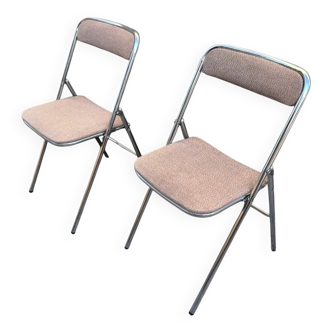 Pair of vintage Souvignet folding chairs from the 70s