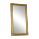Grand miroir Art déco en laiton patiné avec verre facetté années 1960