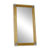 Grand miroir Art déco en laiton patiné avec verre facetté années 1960