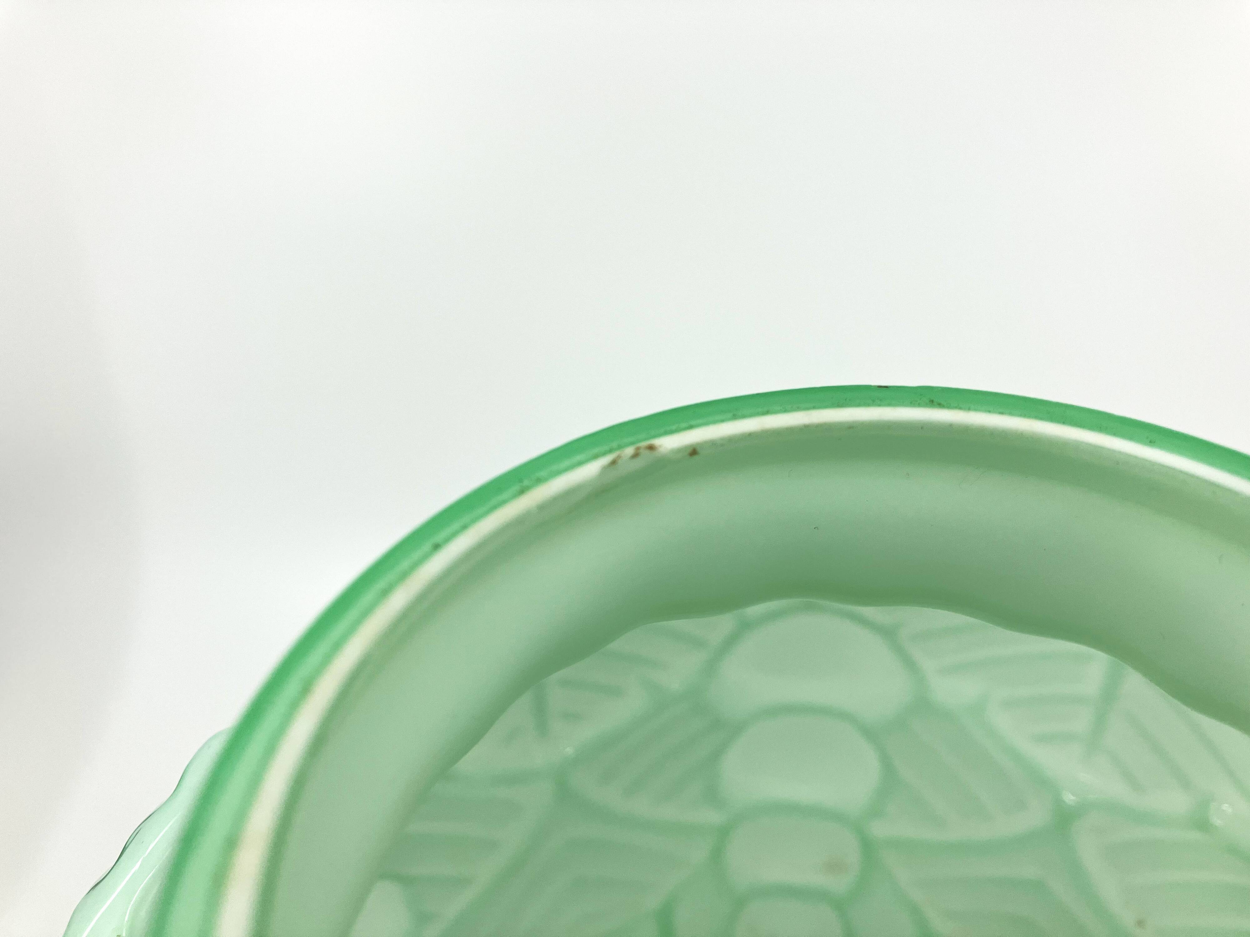 2 Art Deco vases in green opaline • Circa 1920/30