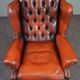 Fauteuil Chesterfield en cuir de vachette