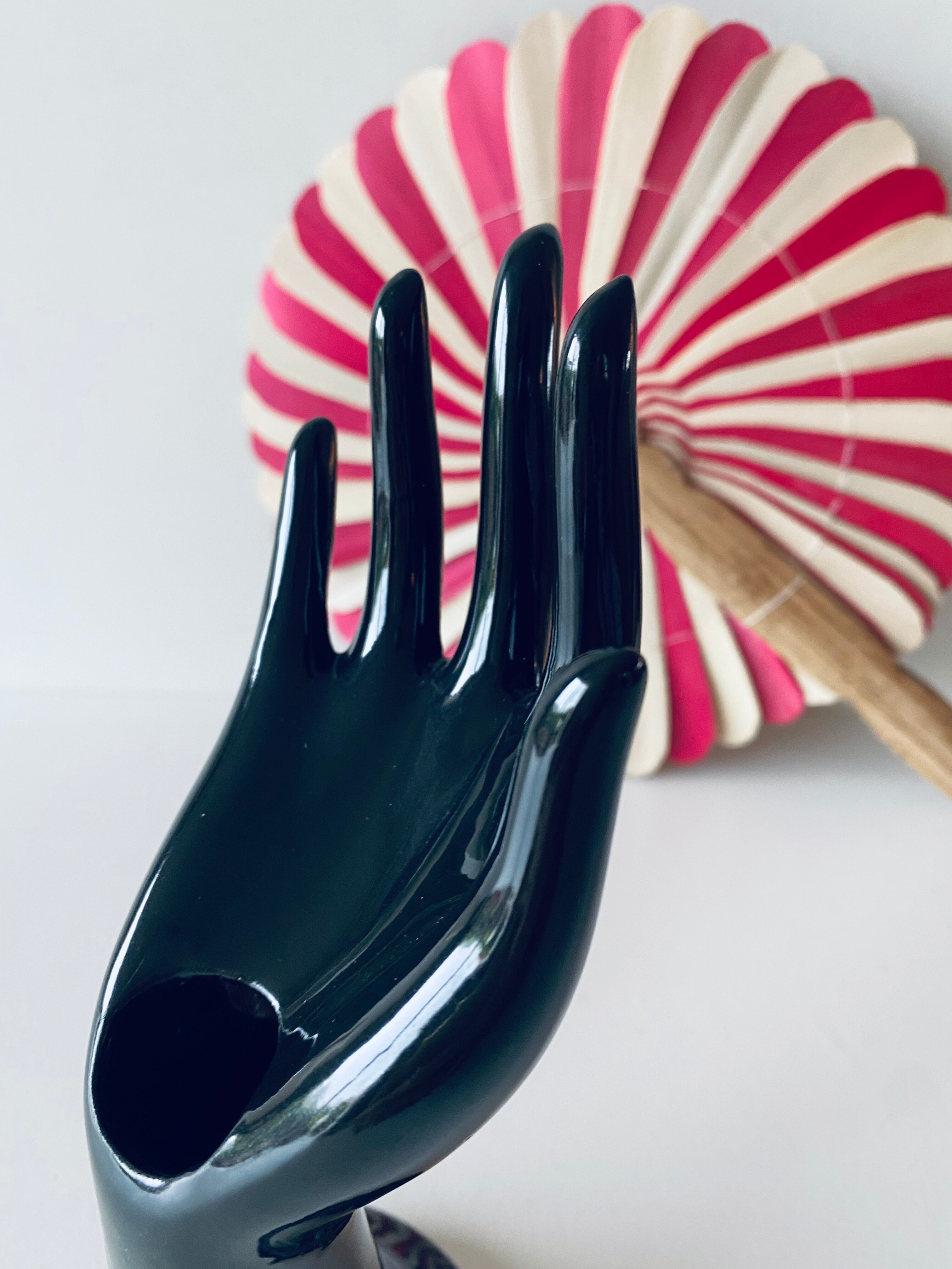 Hand vase and ceramic jewelry holder