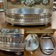 Silver-plated metal table planter from the 1930s