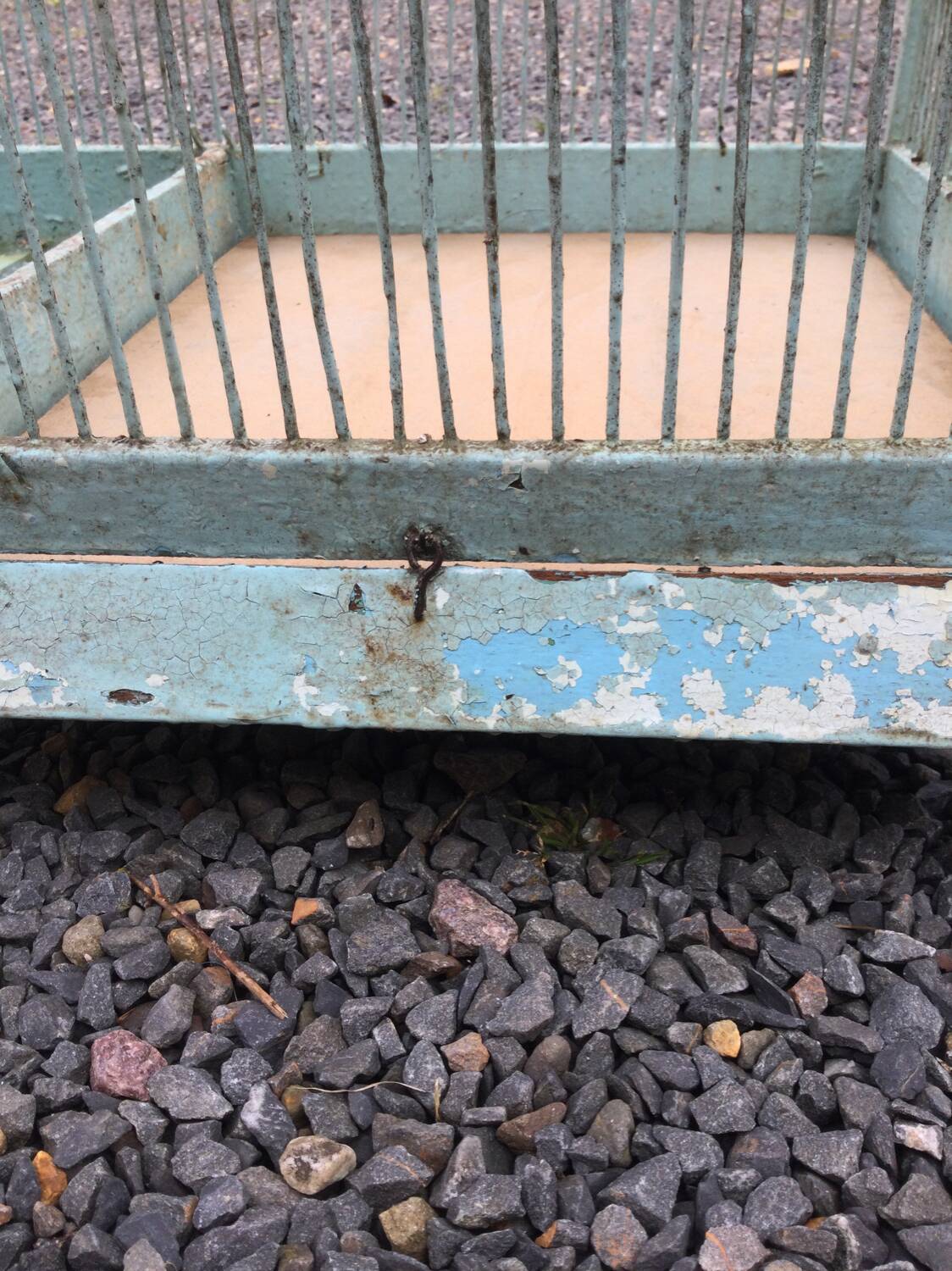 Old wooden and metal birdcage