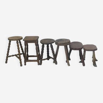 Set of 6 disparate stools