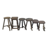 Set of 6 disparate stools