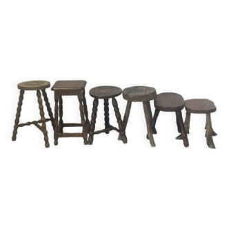 Set of 6 disparate stools