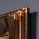 Miroir triple niveau en verre rosé et bronze italien vintage des années 1940