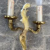 Pair of baroque gilt bronze wall lamps