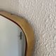 Miroir vintage 1960 rétroviseur asymétrique forme libre doré rouge - 71 x 3