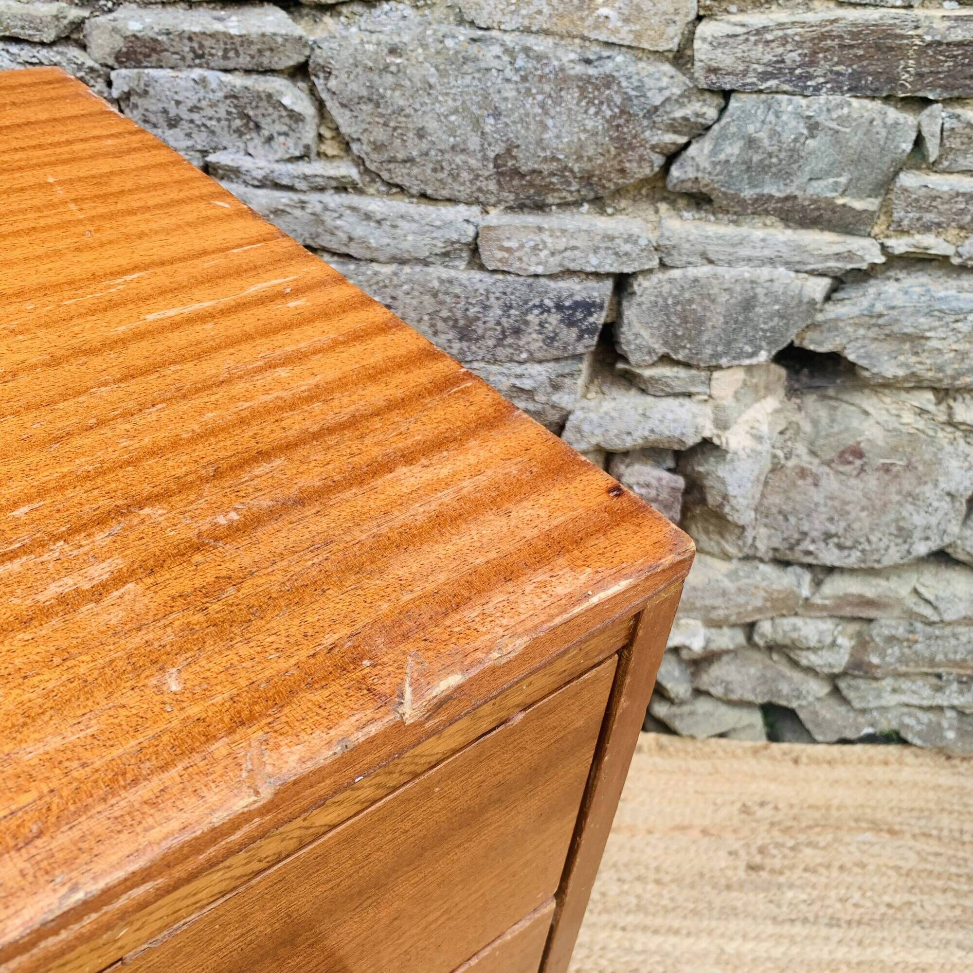Vintage chest of drawers with leather handles – 1950s/60s