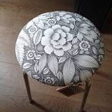 Tabouret molleton Feuillage