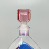 Carafe ou bouteille décorative d'exception des années 1970, signée Luigi Bormioli. Fabriquée en Italie.