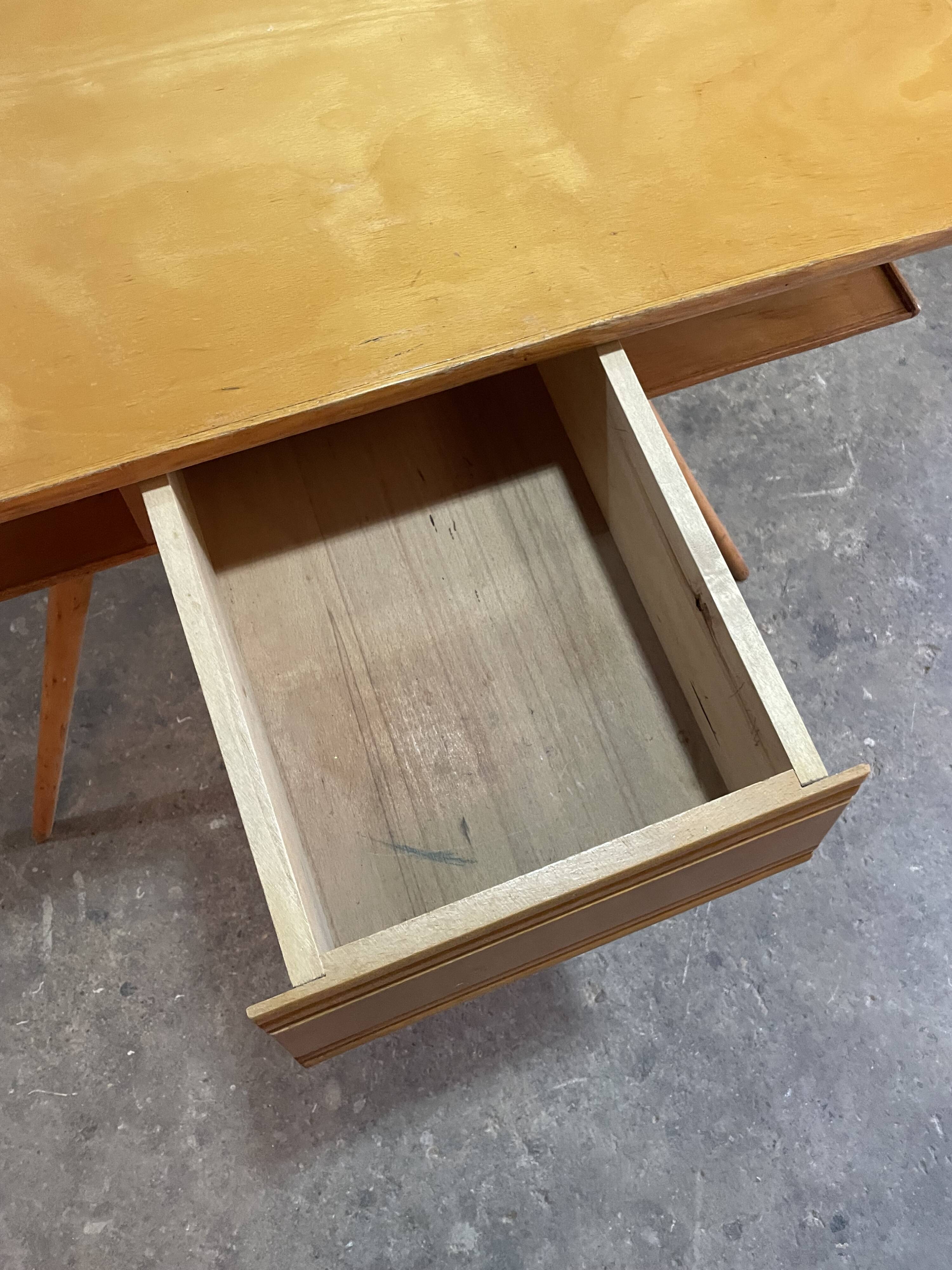 Vintage oak compass desk