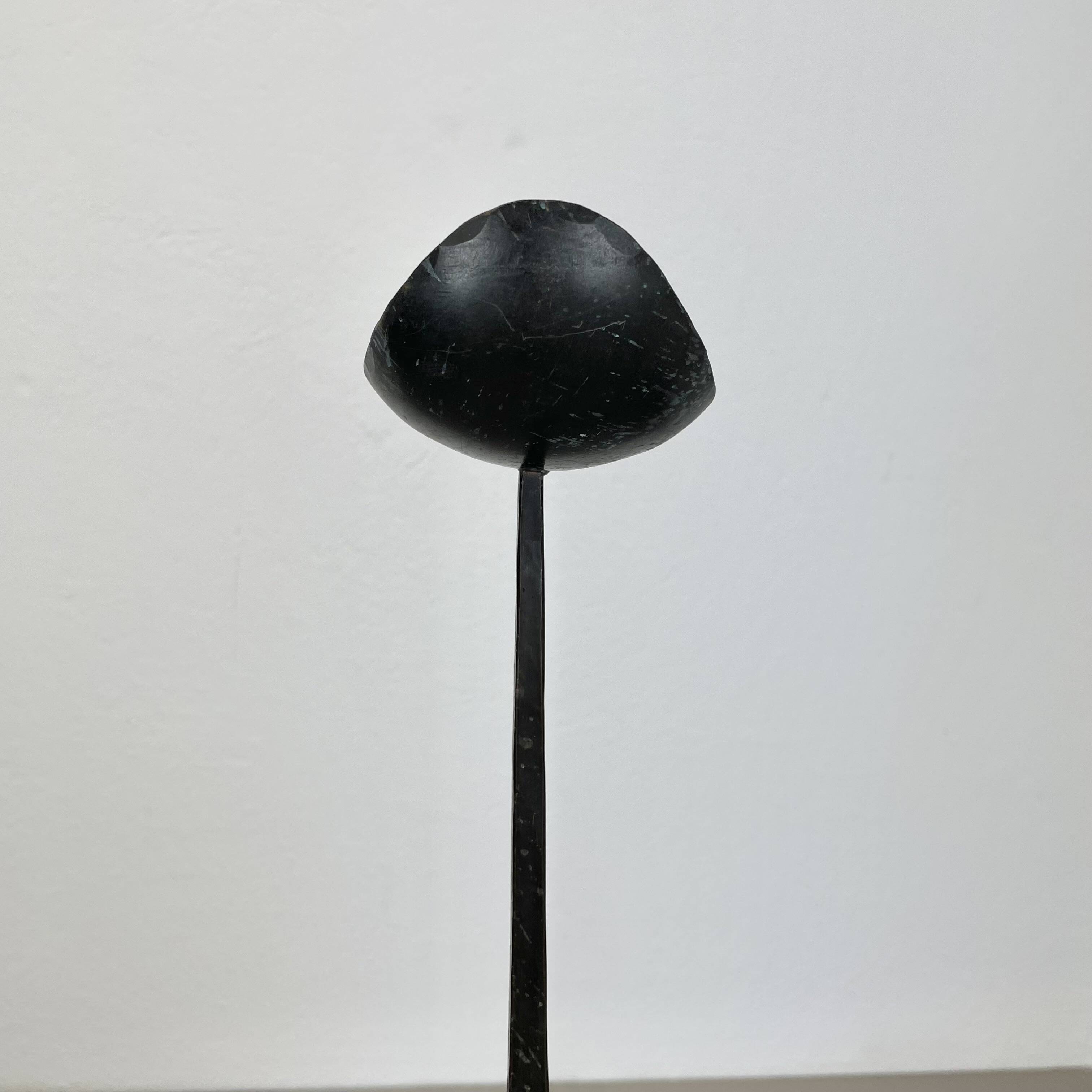 Large 47cm Brutalist Cast Iron Candle Holder by Manfred Bergmeister, Germany 1970