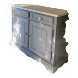 Robust country sideboard with country charm with marble handles in gray and white chalk