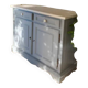 Robust country sideboard with country charm with marble handles in gray and white chalk